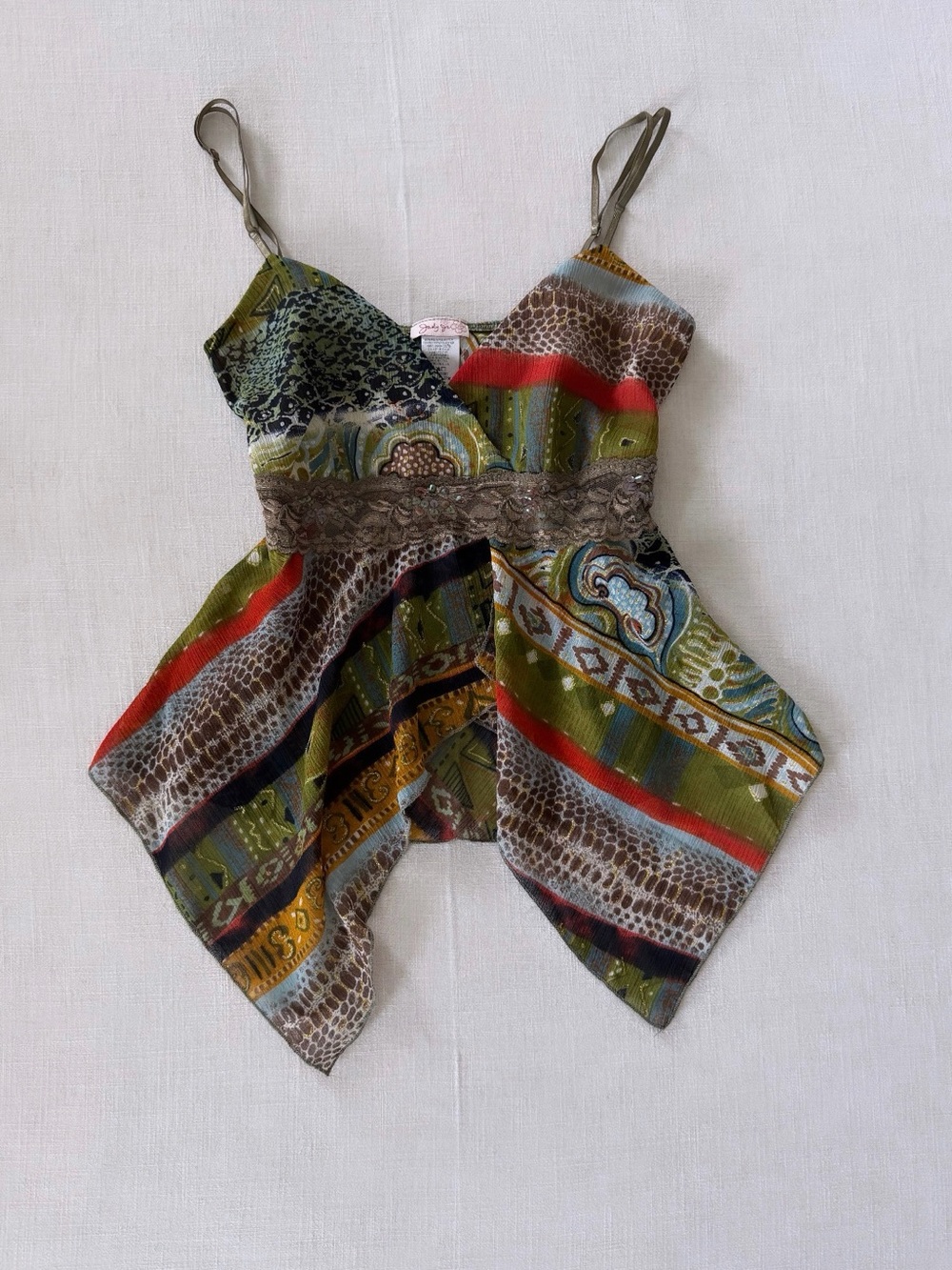 Vintage Judy Joy Asymmetrical Handkerchief
Cami Top